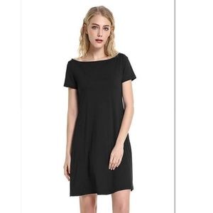 Little Black Dress A-Line Boat Neck Swing Large